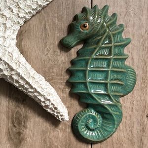 Vintage Ceramic Seahorse Wall Hanging